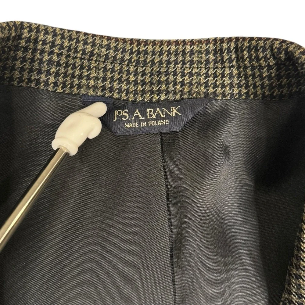 Jos. A Bank Wool Blazer Executive Collection Brown Houndstooth 42R